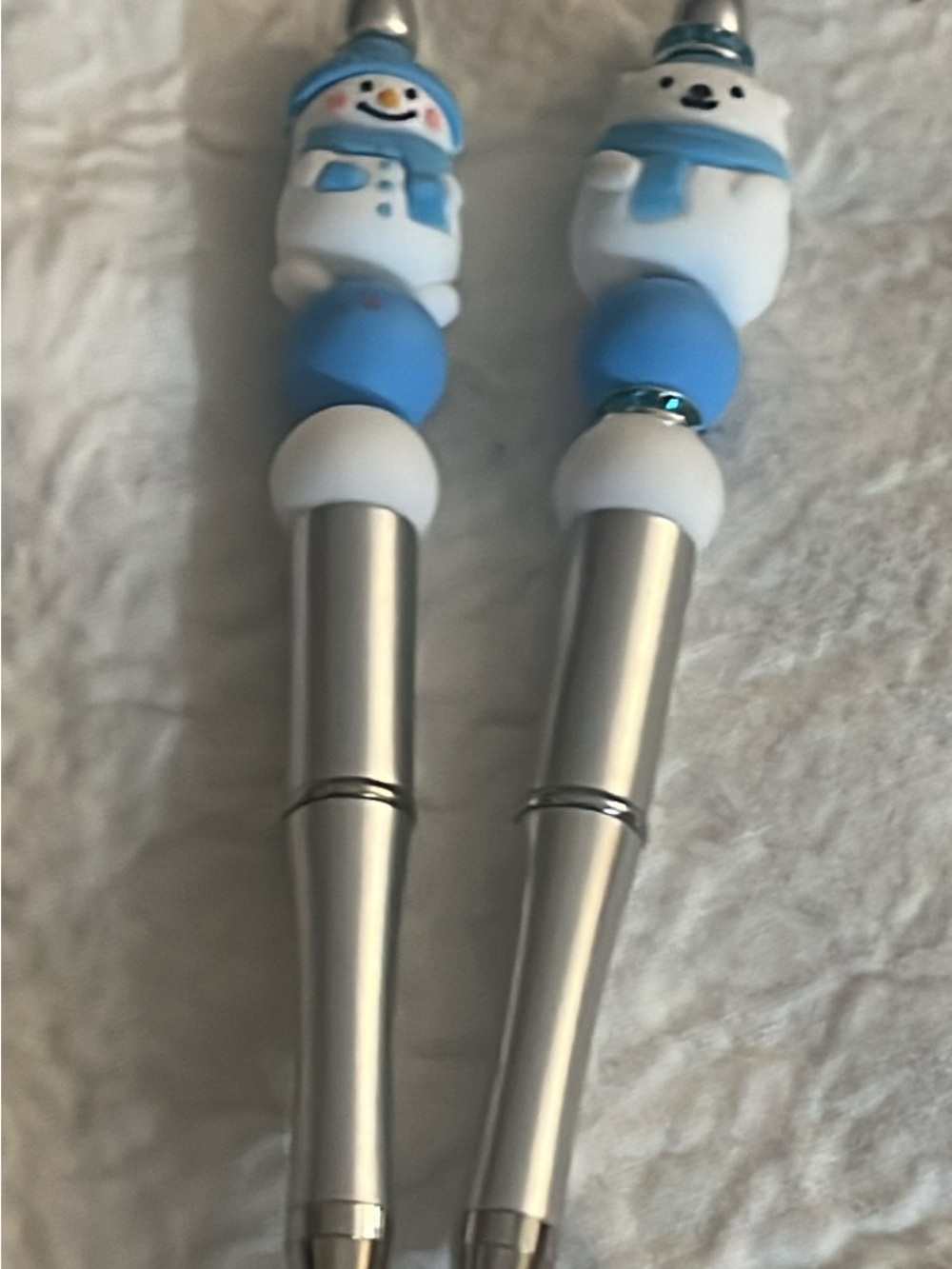 Adorable playful winter ready gift ideas Snowman Polar Bear Beaded Pen Set 33